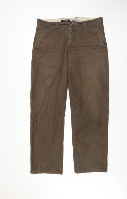 Mens UK Size L DOCKERS Regular Fit Chino Brown Trousers