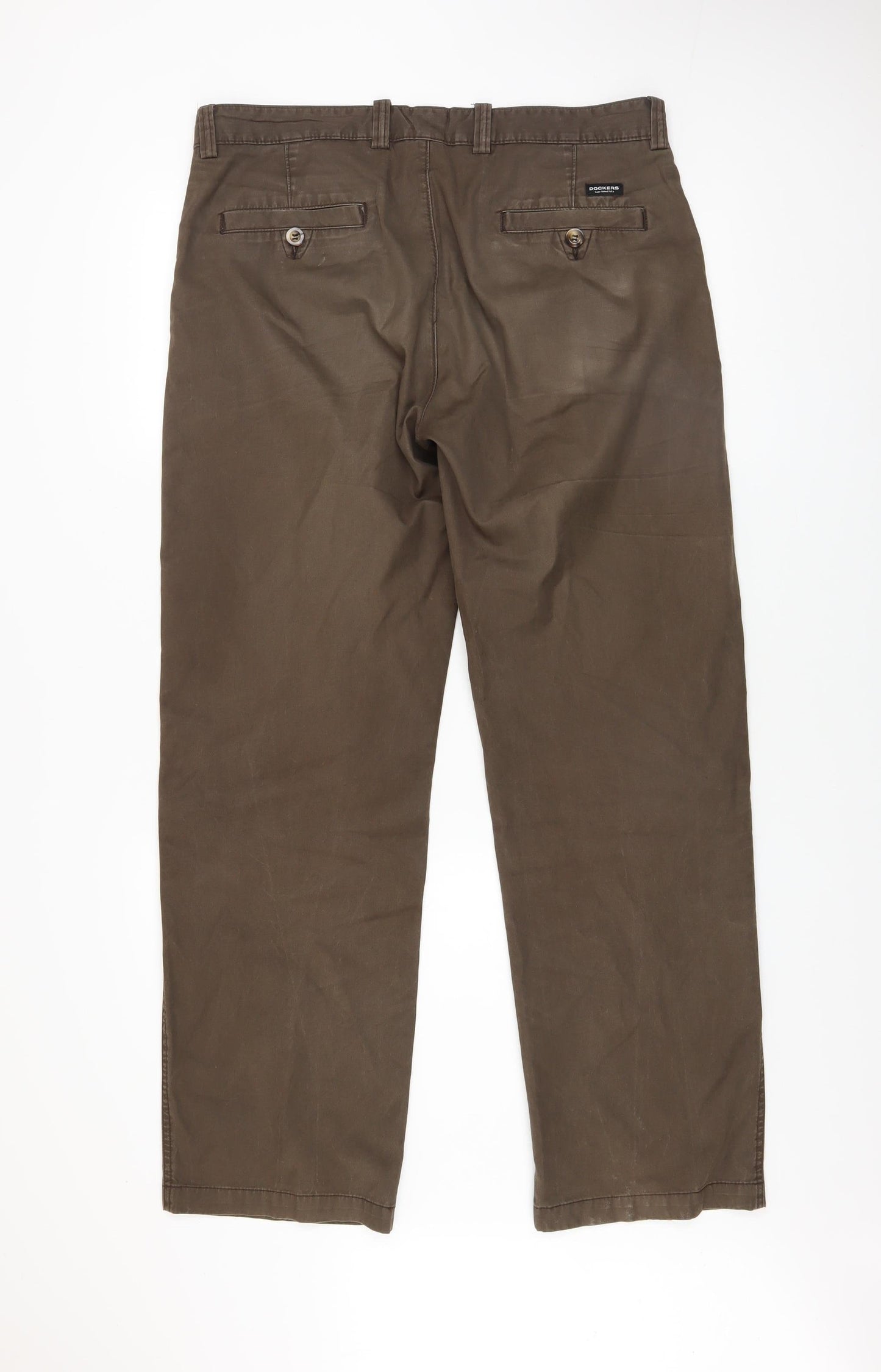 Mens UK Size L DOCKERS Regular Fit Chino Brown Trousers