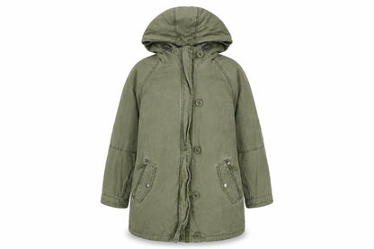 Next Girls Green Cotton Hooded Parka Coat 12 Years Lined Casual Jacket