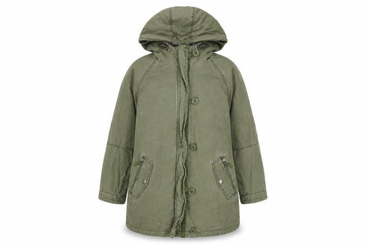 Next Girls Green Cotton Hooded Parka Coat 12 Years Lined Casual Jacket