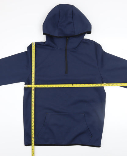 Mens UK Size M WORKOUT Blue 1/2 Zip Hoodie