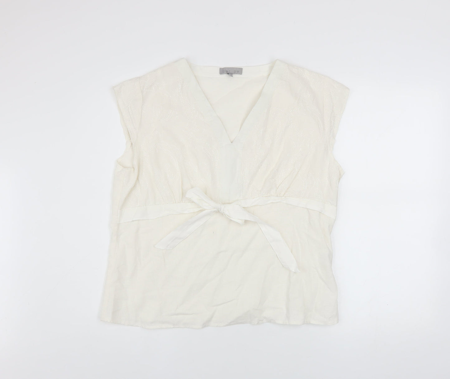 Womens UK Size 20 Per Se Ivory Wrap Blouse