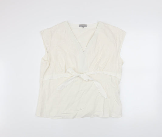 Womens UK Size 20 Per Se Ivory Wrap Blouse