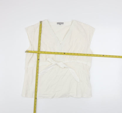 Womens UK Size 20 Per Se Ivory Wrap Blouse