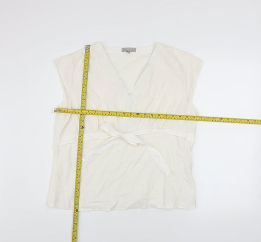 Womens UK Size 20 Per Se Ivory Wrap Blouse
