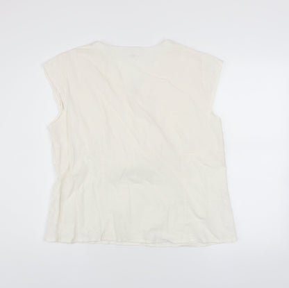 Womens UK Size 20 Per Se Ivory Wrap Blouse