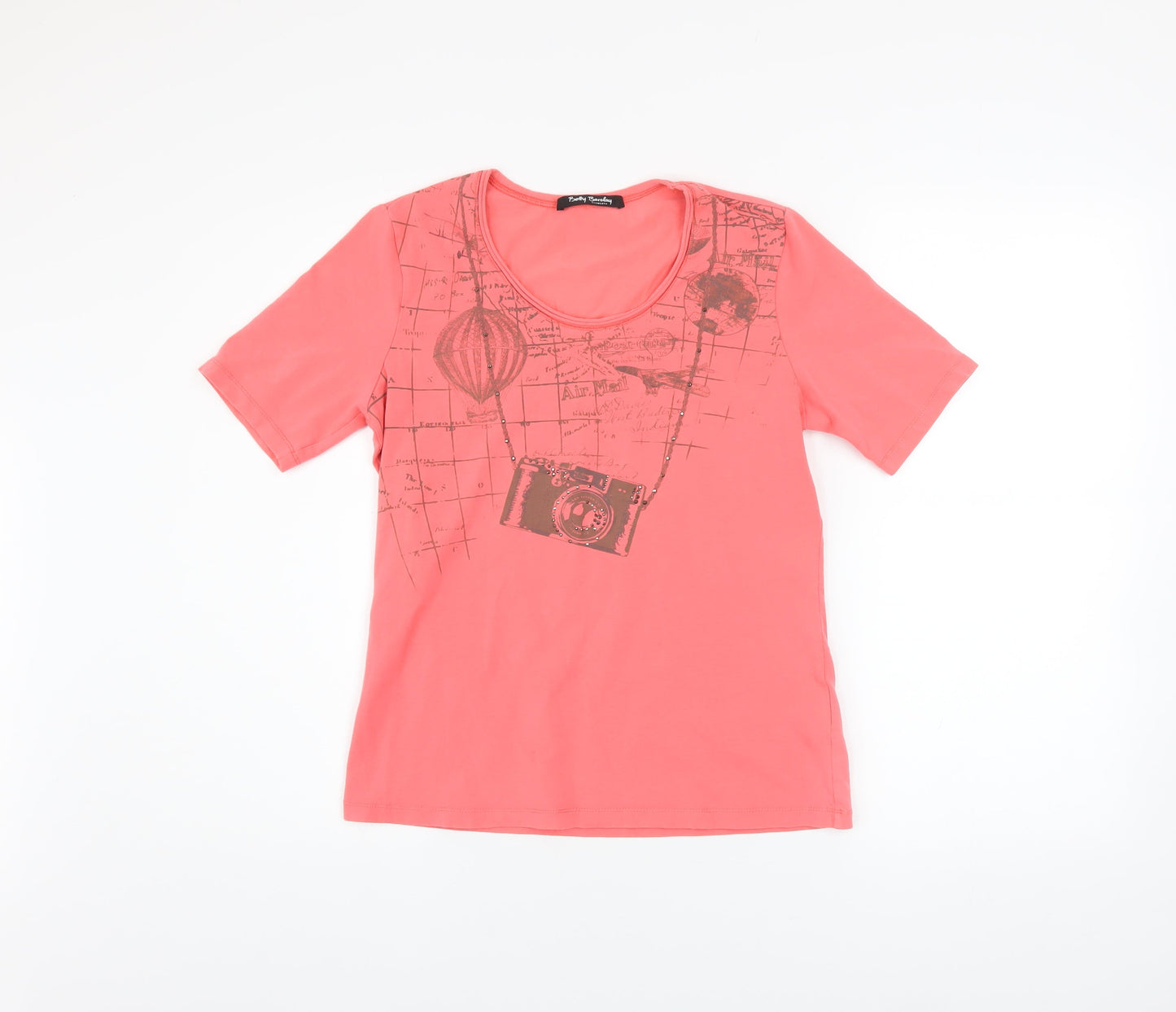 Womens UK Size 12 Betty Barclay Pink Basic T-Shirt