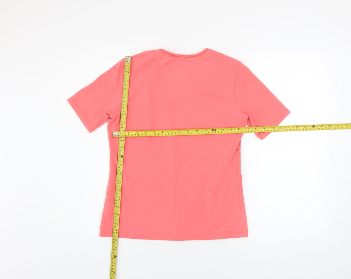 Womens UK Size 12 Betty Barclay Pink Basic T-Shirt