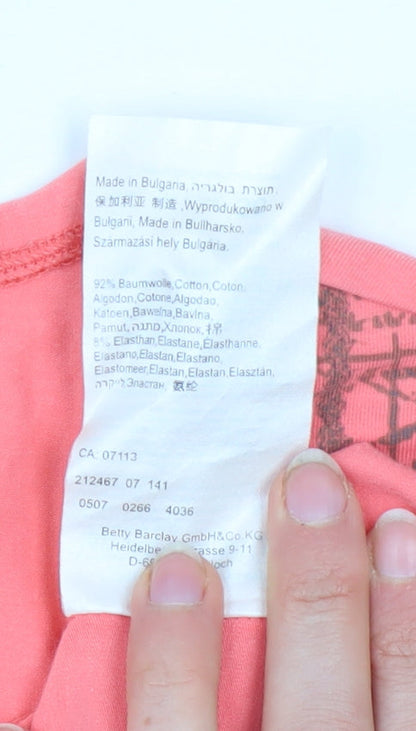Womens UK Size 12 Betty Barclay Pink Basic T-Shirt