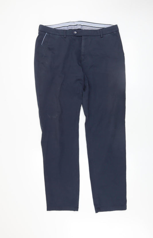 Mens UK Size L Bugatti Regular Fit Chino Blue Trousers