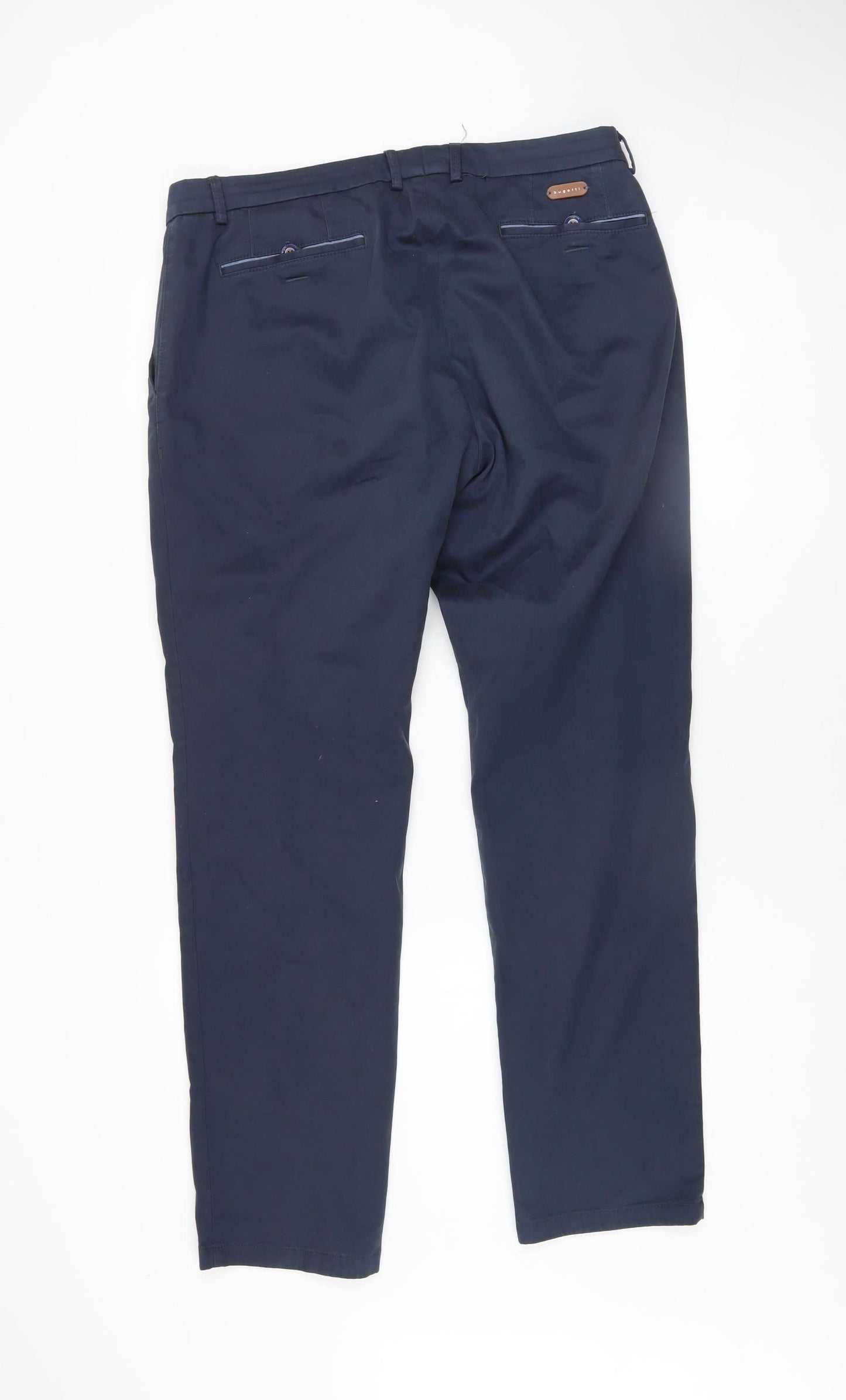 Mens UK Size L Bugatti Regular Fit Chino Blue Trousers