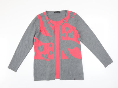 Womens UK Size 12 Golléhaug Grey Cardigan Jumper