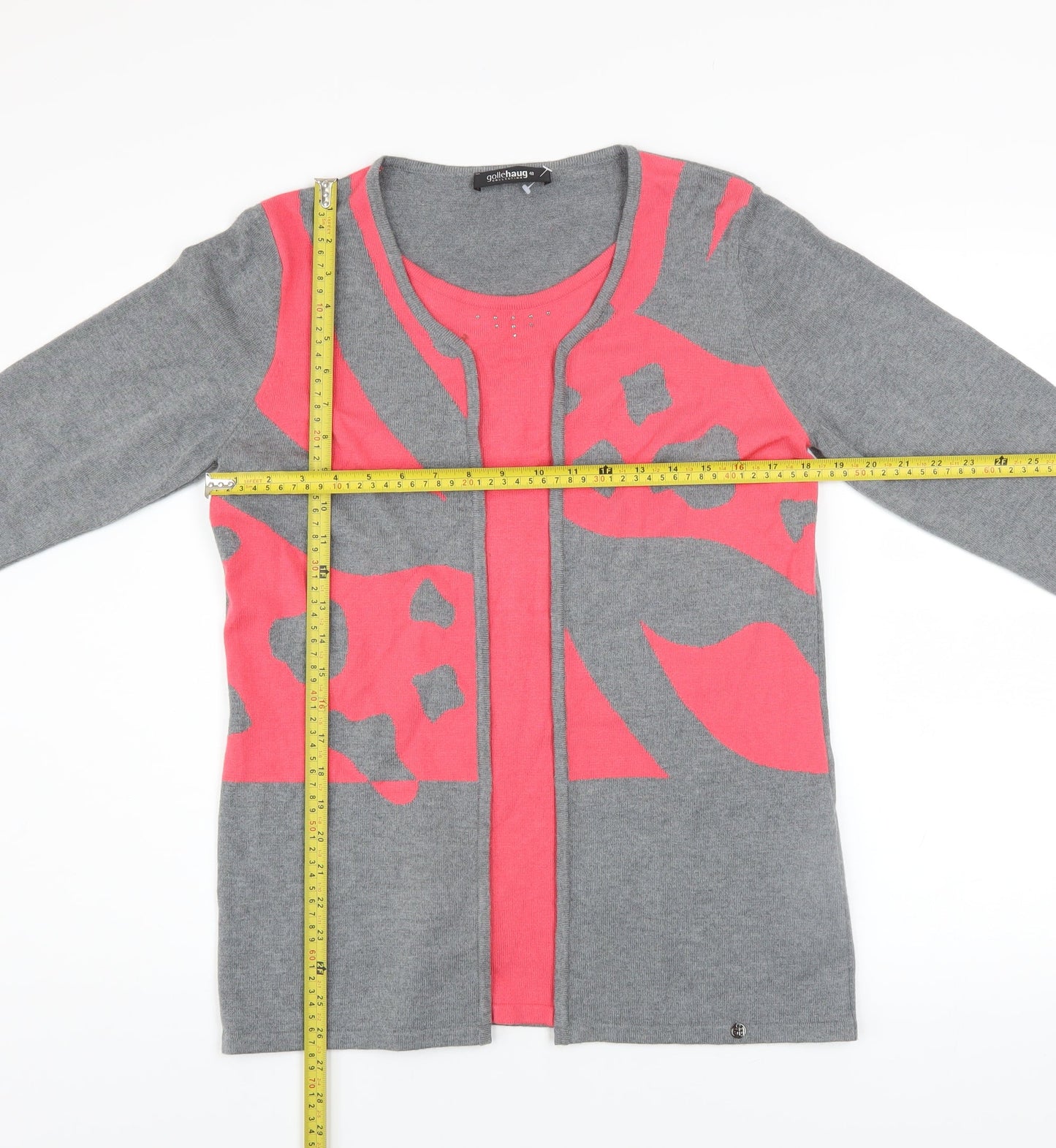 Womens UK Size 12 Golléhaug Grey Cardigan Jumper