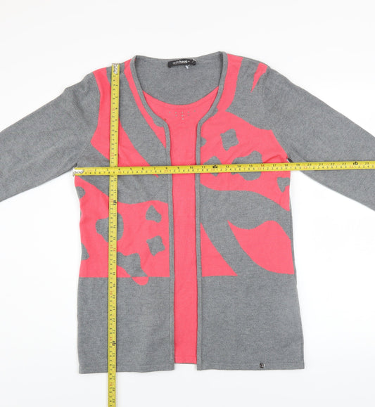 Womens UK Size 12 Golléhaug Grey Cardigan Jumper