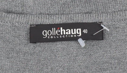 Womens UK Size 12 Golléhaug Grey Cardigan Jumper