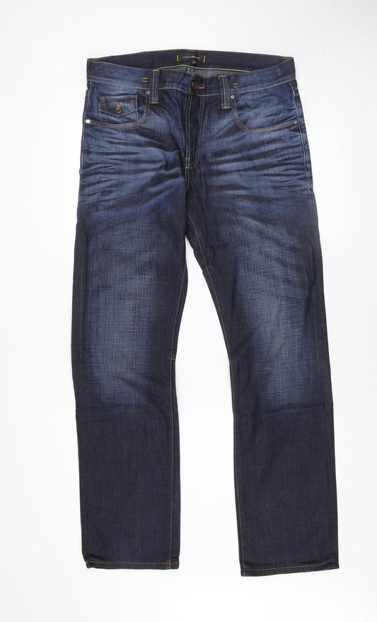 Mens UK Size L Fullcircle Regular Fit Straight Blue Jeans