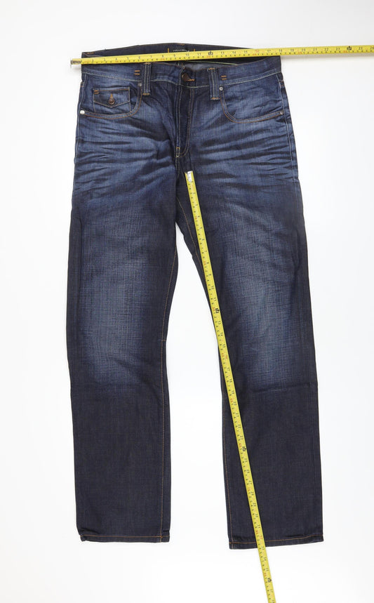 Mens UK Size L Fullcircle Regular Fit Straight Blue Jeans