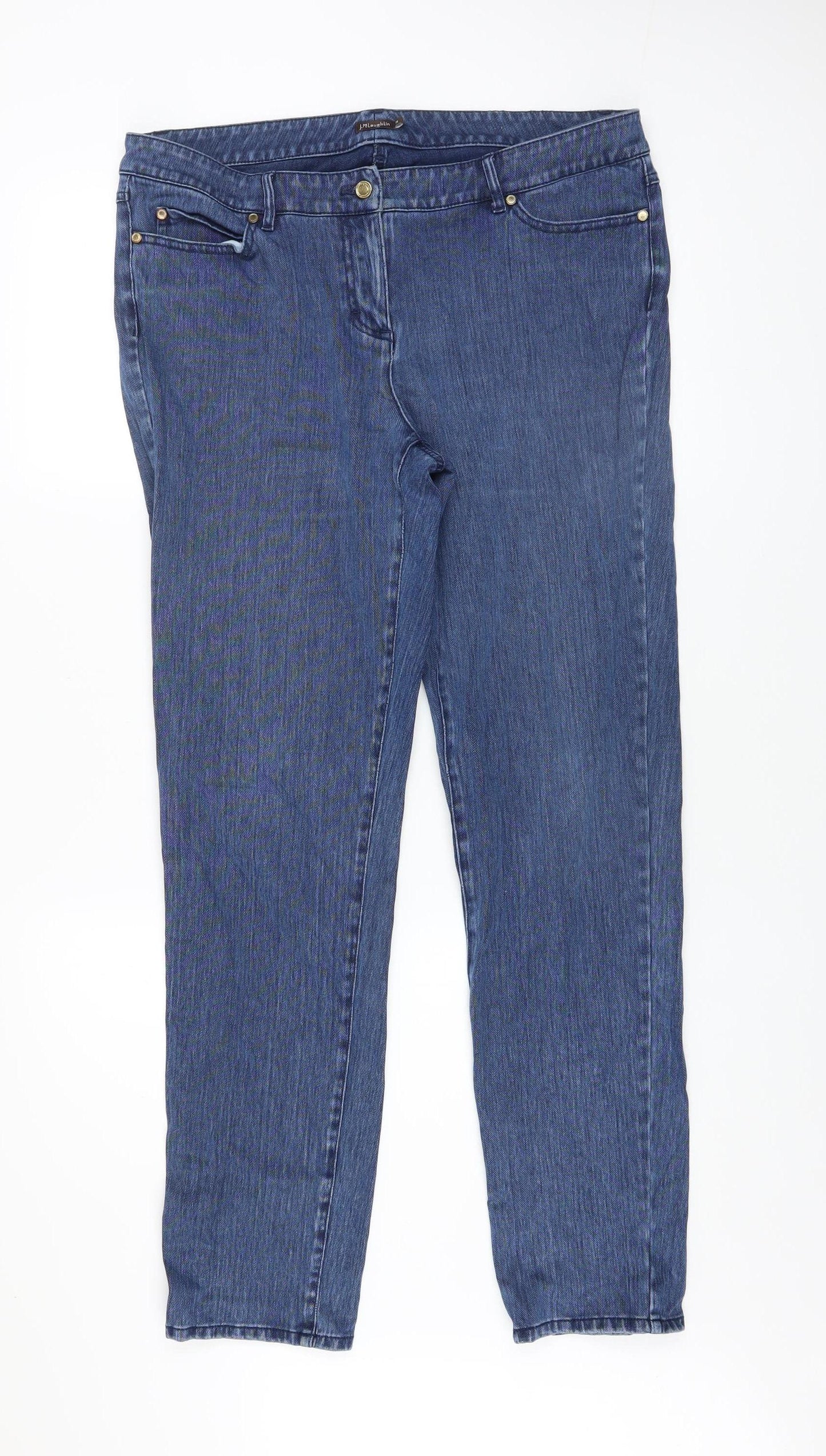 Womens UK Size 14 J.McLaughlin Regular Fit Straight Blue Jeans
