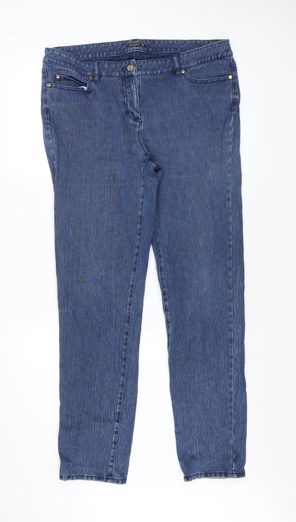 Womens UK Size 14 J.McLaughlin Regular Fit Straight Blue Jeans