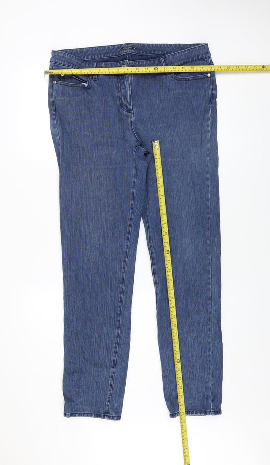Womens UK Size 14 J.McLaughlin Regular Fit Straight Blue Jeans