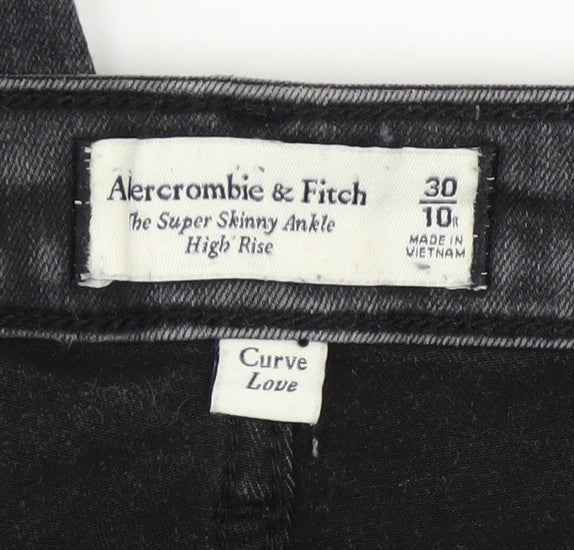Womens UK Size 10 Abercrombie & Fitch Slim Fit Ankle Black Jeans