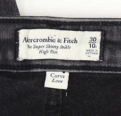 Womens UK Size 10 Abercrombie & Fitch Slim Fit Ankle Black Jeans