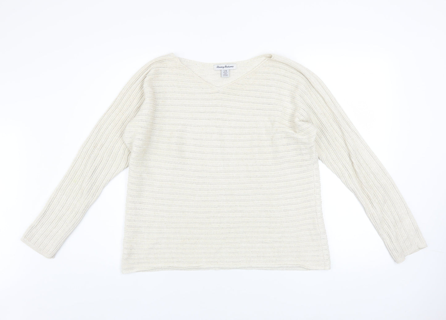 Womens UK Size L Tommy Bahama Ivory Pullover Jumper