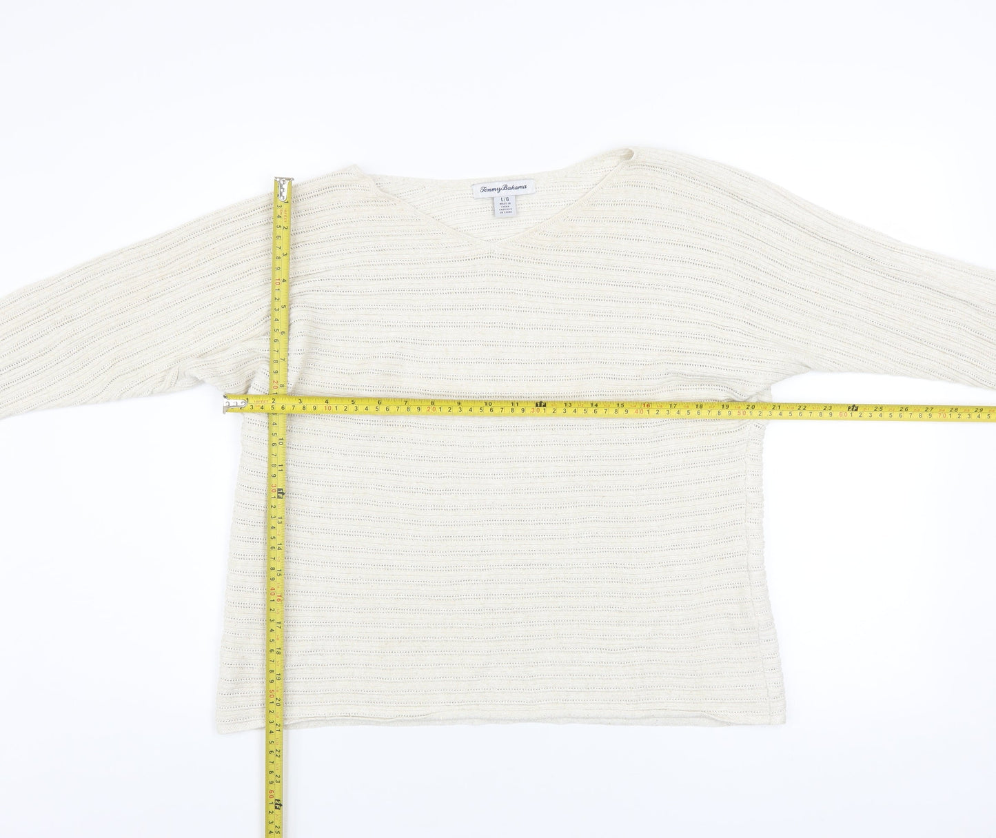 Womens UK Size L Tommy Bahama Ivory Pullover Jumper