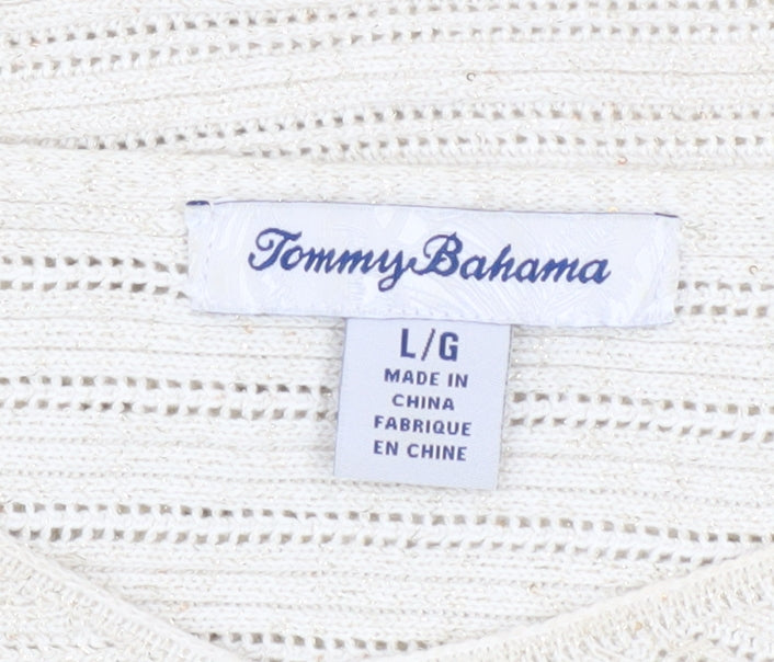 Womens UK Size L Tommy Bahama Ivory Pullover Jumper