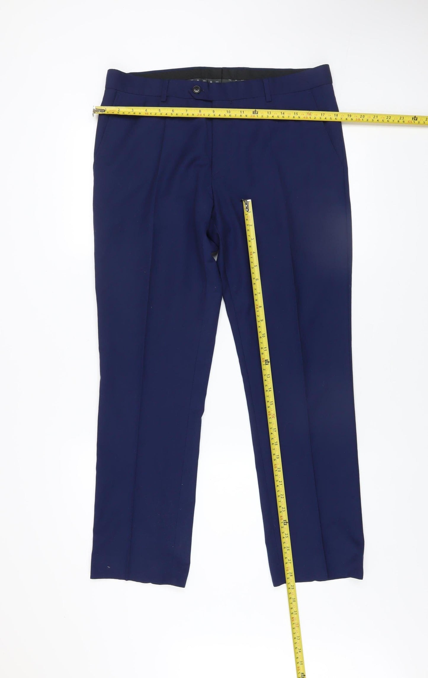 Mens UK Size 34 NEXT Regular Fit Dress Pants Blue Trousers