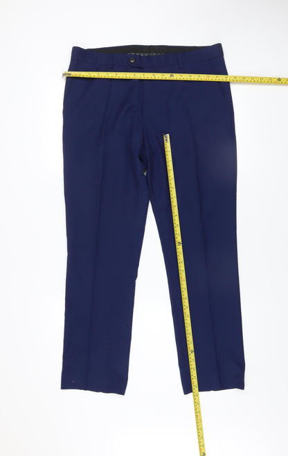 Mens UK Size 34 NEXT Regular Fit Dress Pants Blue Trousers