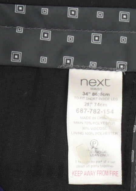 Mens UK Size 34 NEXT Regular Fit Dress Pants Blue Trousers