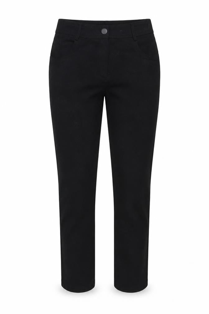Front view of Dunnes Women's Black, size 8, Stretch Jegging Trousers