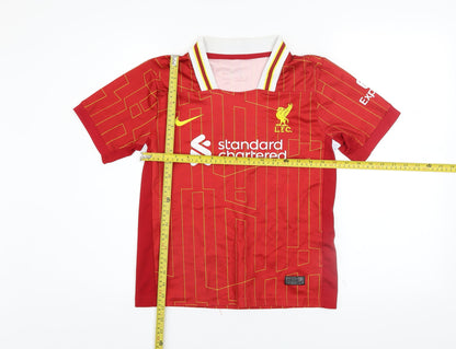 Nike Boys Red LFC Football Jersey T-Shirt 10-11 Years Lightweight Sports Top