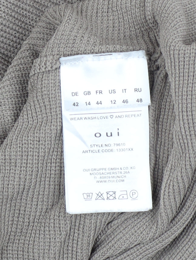 Womens UK Size 14 Oui Beige Pullover Jumper