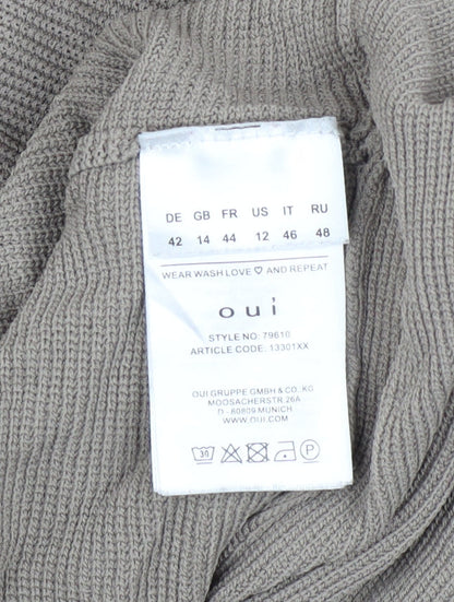 Womens UK Size 14 Oui Beige Pullover Jumper
