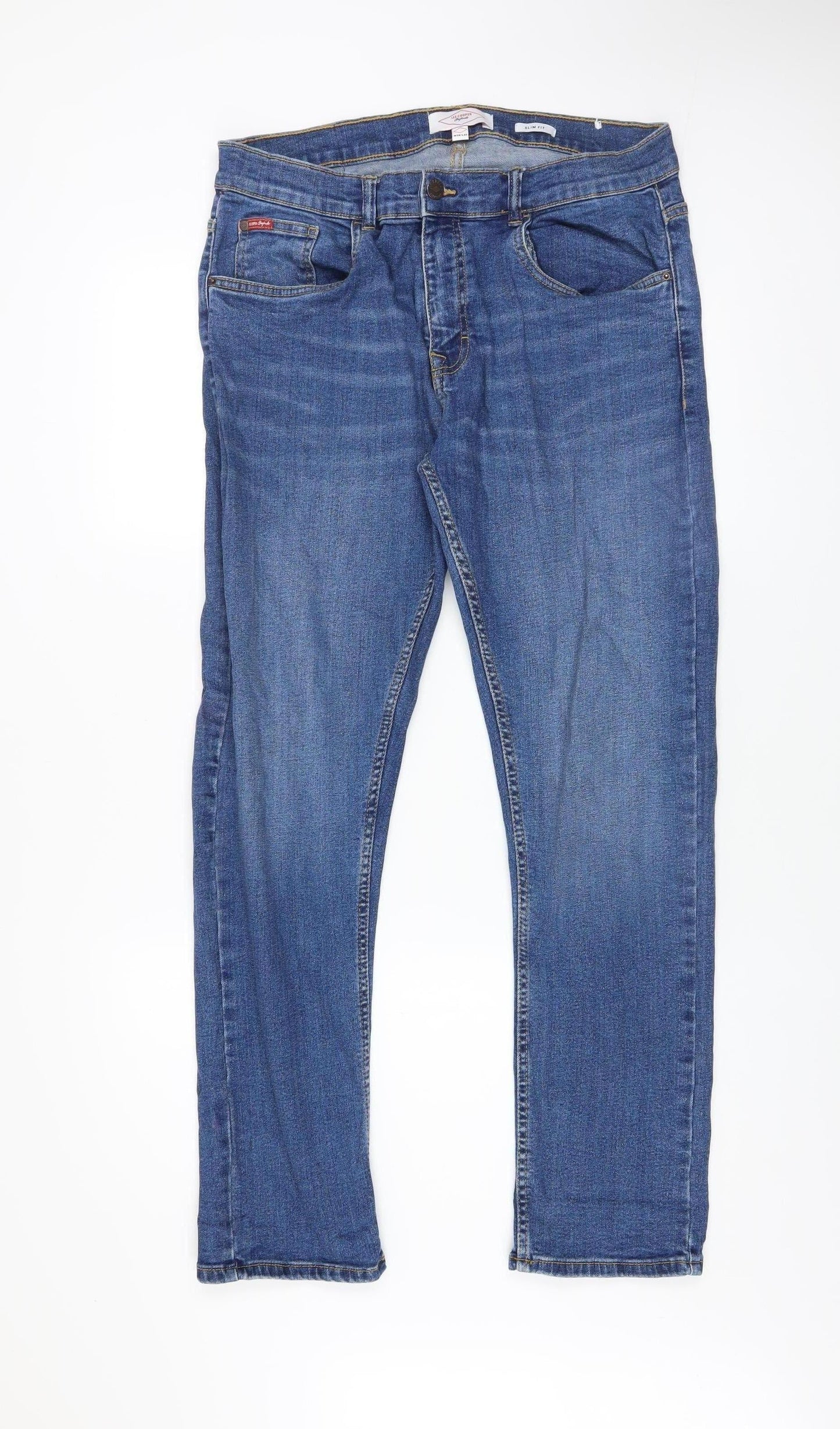 Lee Cooper Men's Blue Slim Fit Straight Jeans W34 L32 Denim