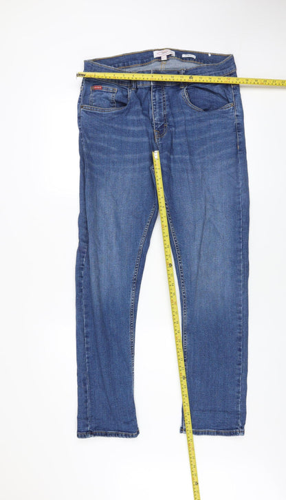 Lee Cooper Men's Blue Slim Fit Straight Jeans W34 L32 Denim