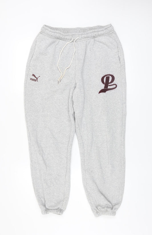 Puma Men's Grey M Sweatpants Joggers Regular Fit Activewear