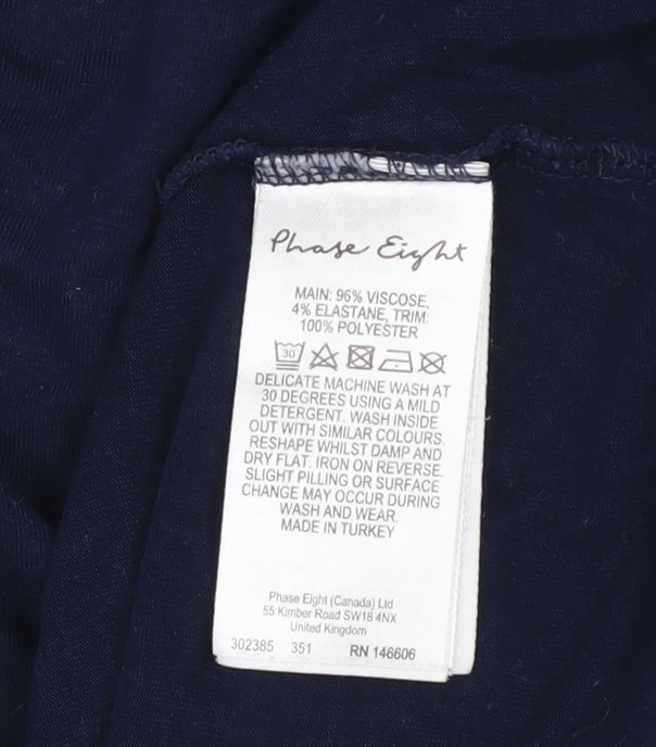 Womens UK Size 12 Phase Eight Blue Basic T-Shirt