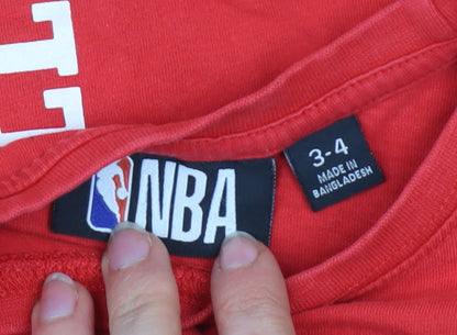 Boys UK Size 3-4 Years NBA Red Basic T-Shirt