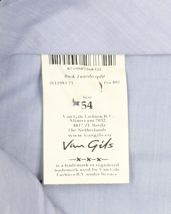 Mens UK Size 54 Van Gils Classic Fit Dress Pants Blue Trousers