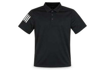 Front view of Adidas boys’ black polo shirt 15-16 years activewear lightweight top