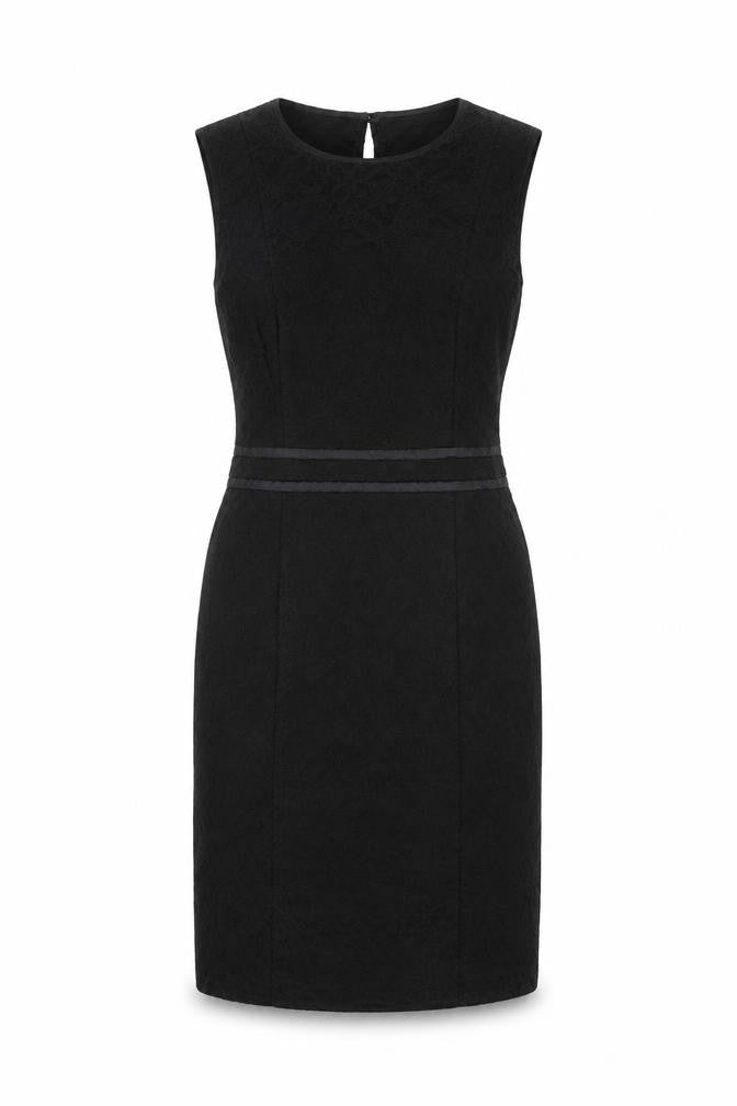 Front view of Atmosphere Women’s Black Lace Sheath Knee Length Dress UK 10