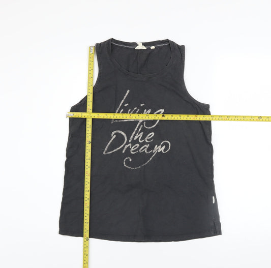 Womens UK Size 10 Fat Face Black Basic Tank
