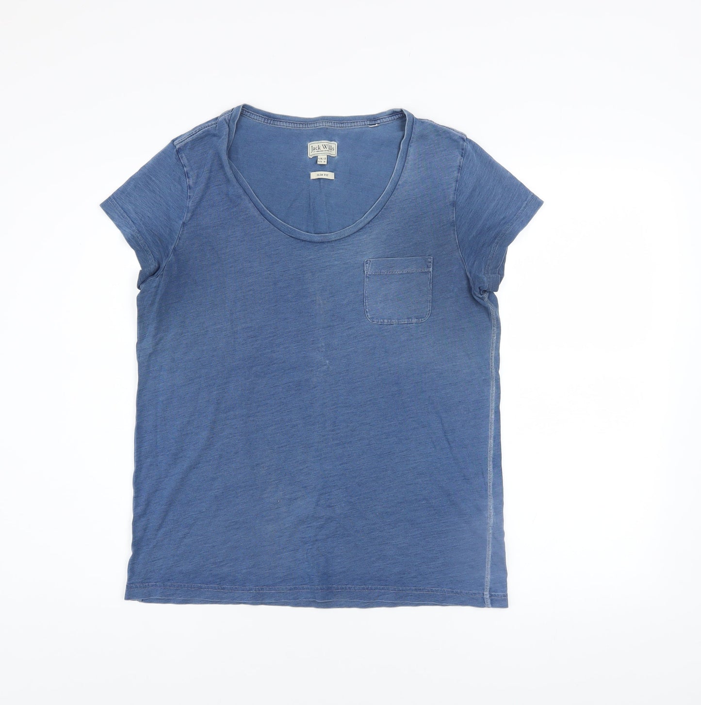 Womens UK Size 12 Jack Wills Blue Basic T-Shirt