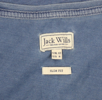 Womens UK Size 12 Jack Wills Blue Basic T-Shirt