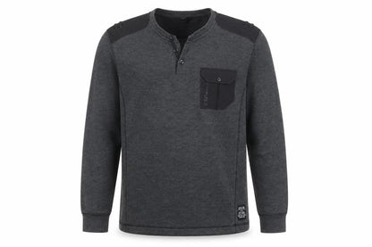 Mens UK Size L Denim Seventy3 Grey Henley Sweatshirt