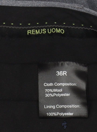 Mens UK Size 36R Remus Uomo Regular Fit Dress Pants Grey Trousers