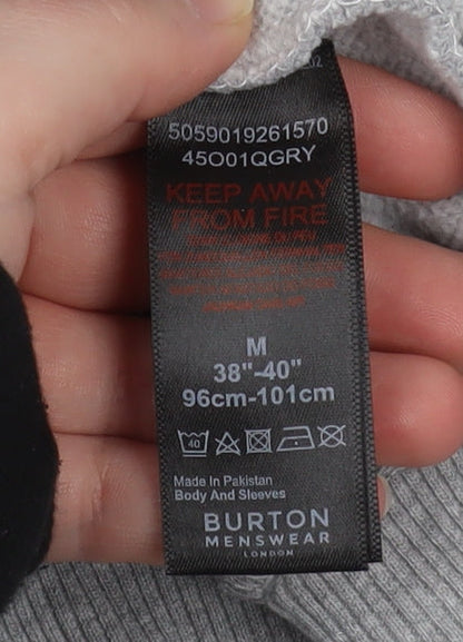 Mens UK Size M Burton Grey Pullover Hoodie